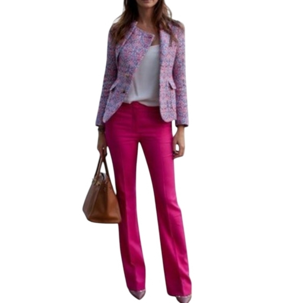St. John Vibrant Pink Flare Pants